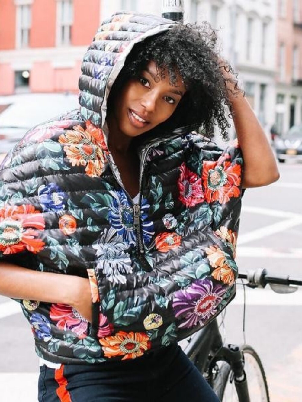 THINK ROYLN Cropped Hi Lo Down Filled Poncho